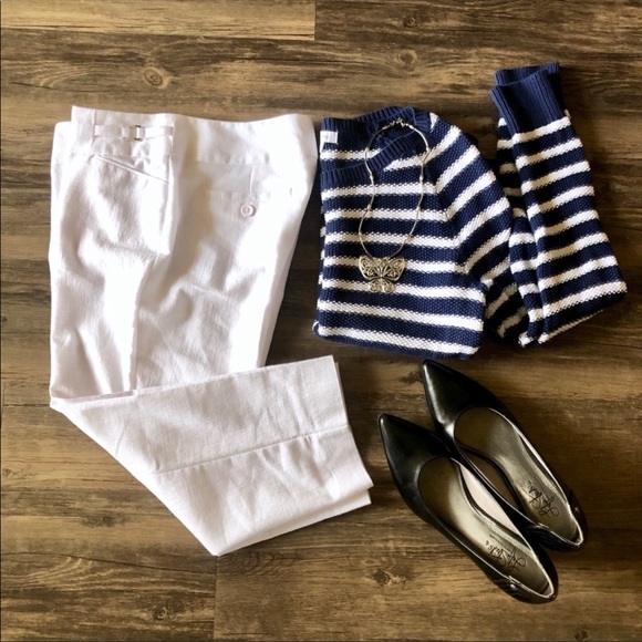 Sharagano White Cropped Career Pants size 4P - Picture 1 of 7